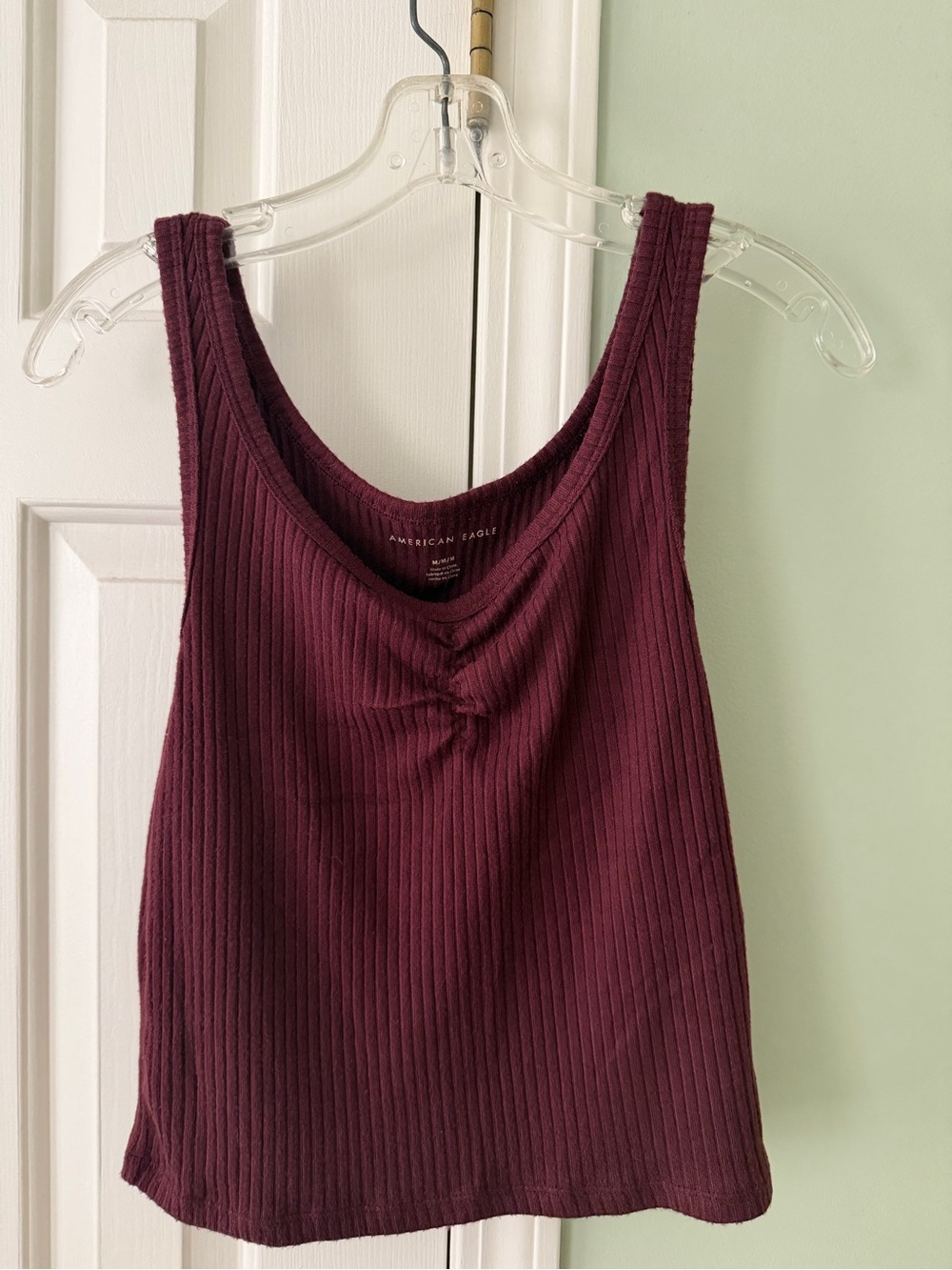 American Eagle Outfitters Ribbed Scoop Neck Tank - Wine